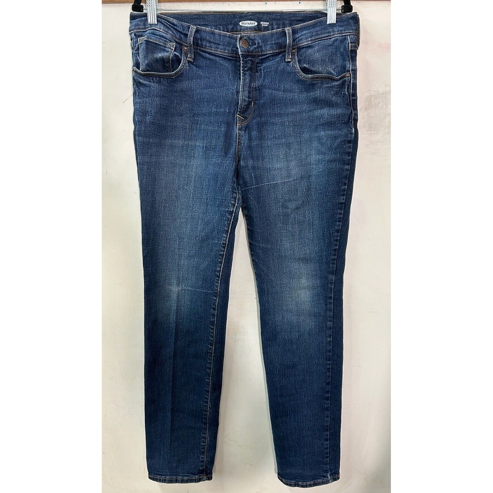Old Navy Jeans Womens Size 12 Blue Original Mid-Rise Straight Leg Stretch Denim‎